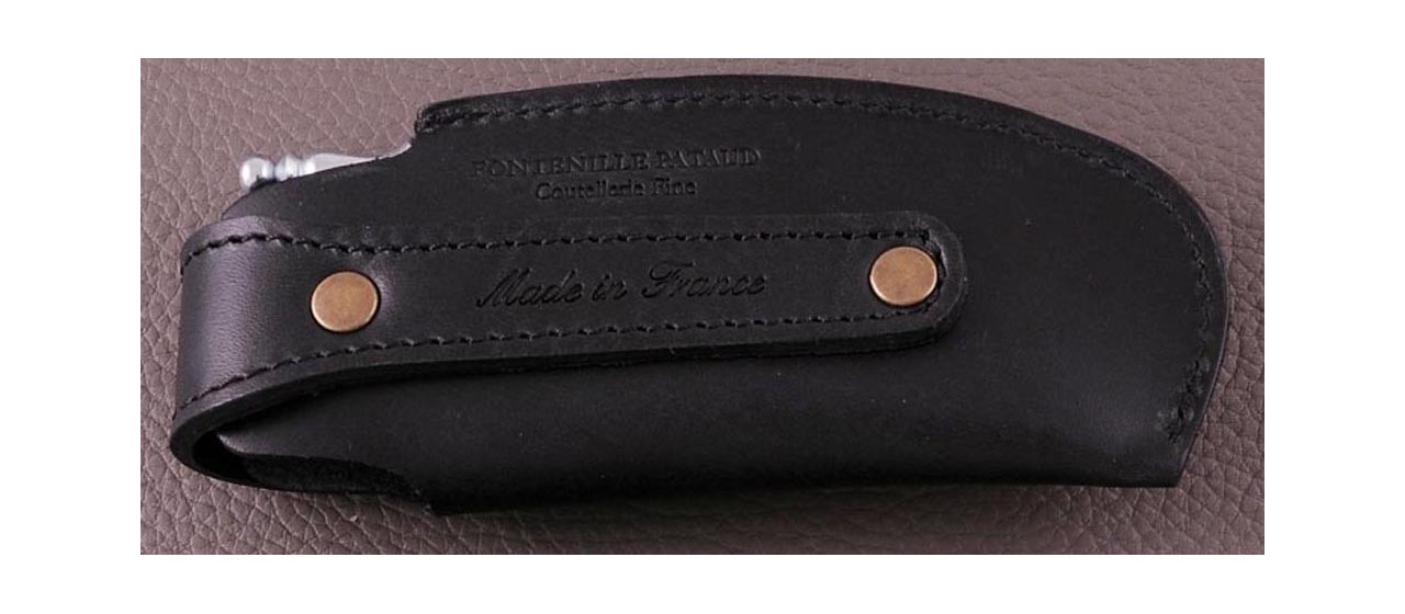 Belt leather sheath black & sharpener