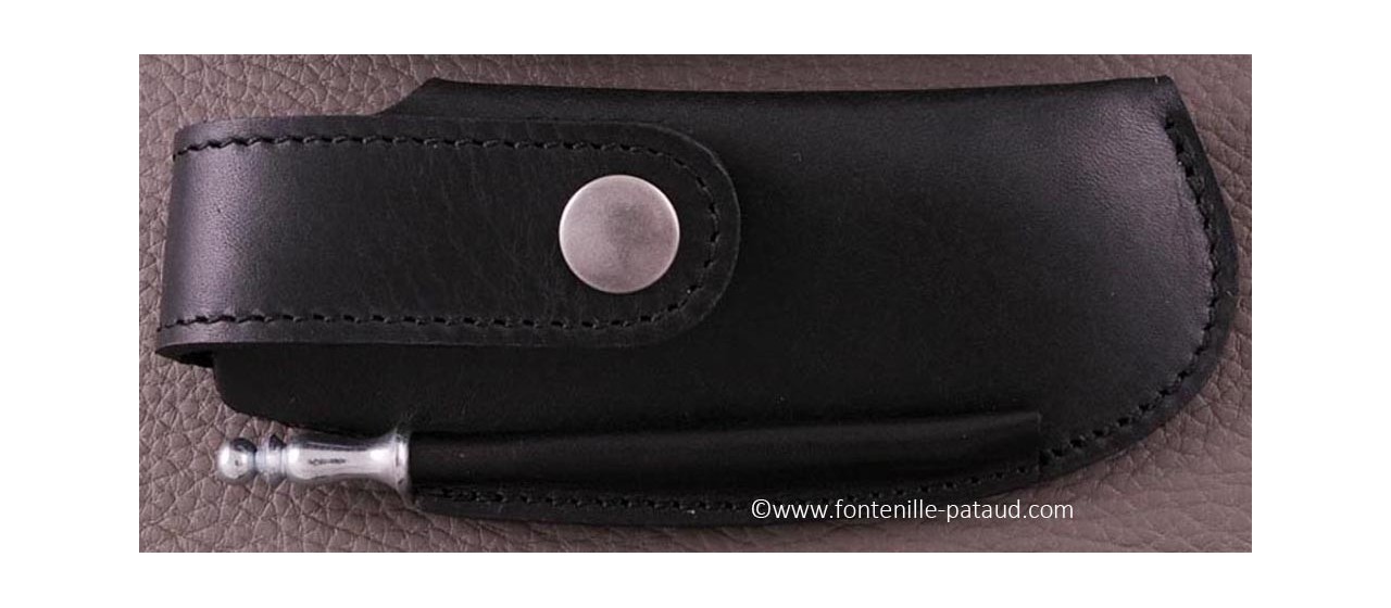 Belt leather sheath black & sharpener