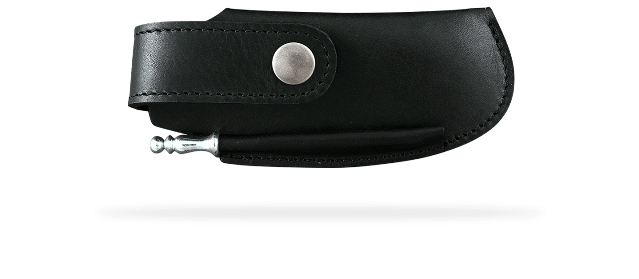 Belt leather sheath black & sharpener