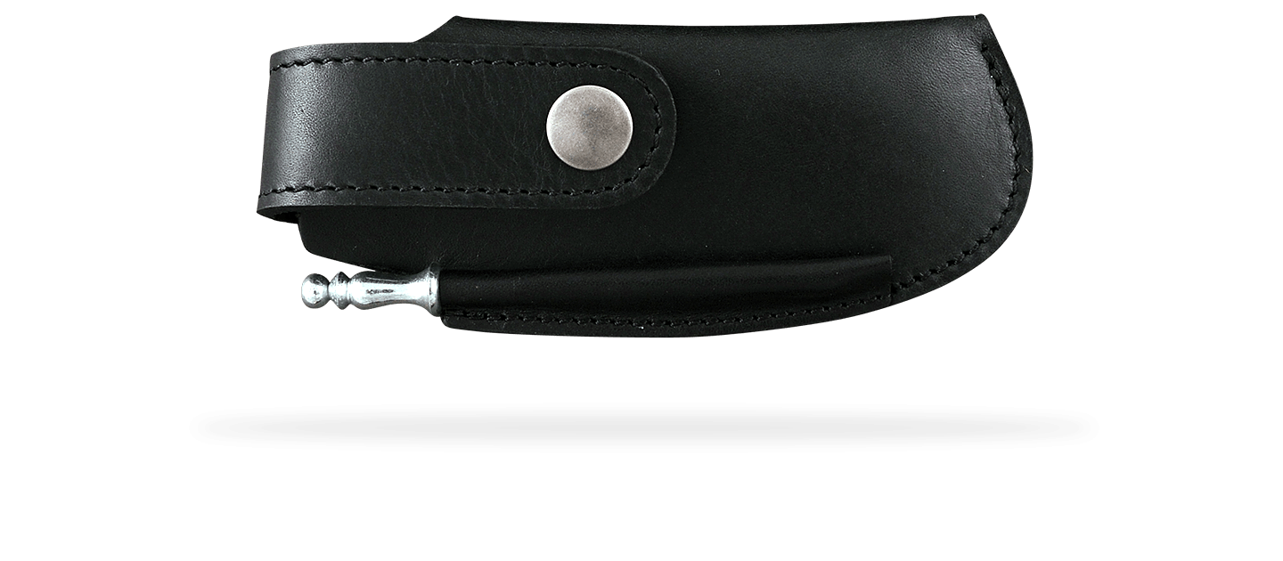 Belt leather sheath black & sharpener